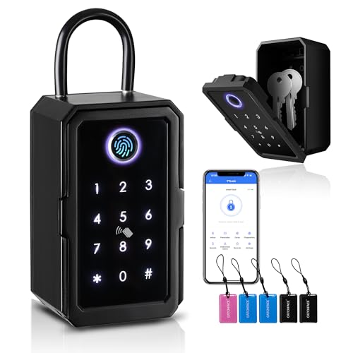 CATCHFACE Smart Box Lock,CATCHFACE Key Lock Box 5-in-1 Bluetooth Lock Box Support TTLock APP and Share ekey Bluetooth Key Lockbox for Door Handle and Wall Smart lockbox for Apartment Realtor Office Home[New] - Image 1