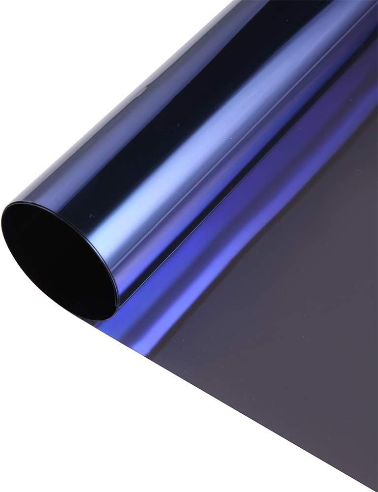 SUMAGITIN Transparent Decorative Window Film Anti UV Colorful Adhesive Vinyl Heat Insulation Solar Window Tinting Sheets Glass Film for Christmas Home Decoration, 17.7Inch x 78.7Inch, Purple - Image 1