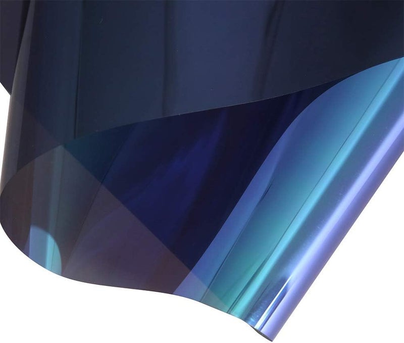 SUMAGITIN Transparent Decorative Window Film Anti UV Colorful Adhesive Vinyl Heat Insulation Solar Window Tinting Sheets Glass Film for Christmas Home Decoration, 17.7Inch x 78.7Inch, Purple - Image 2