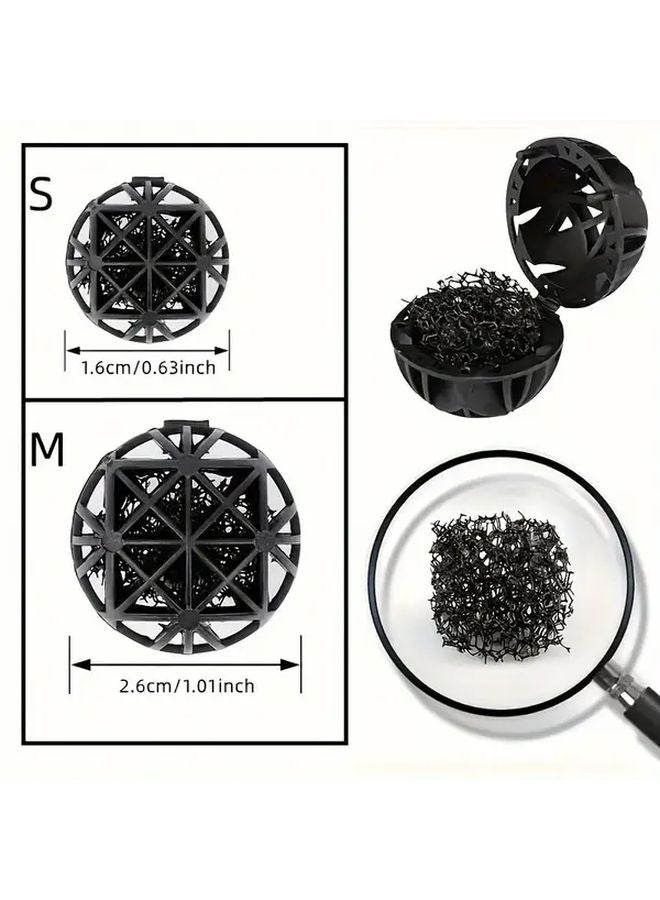 200 قطعة من كرات الفلتر البيوكيميائية من البولي فينيل كلوريد الأسود بقطر 0.63 بوصة لتعزيز الوضوح والأكسجين ونمو البكتيريا لأحواض السمك والمسابح - Image 5