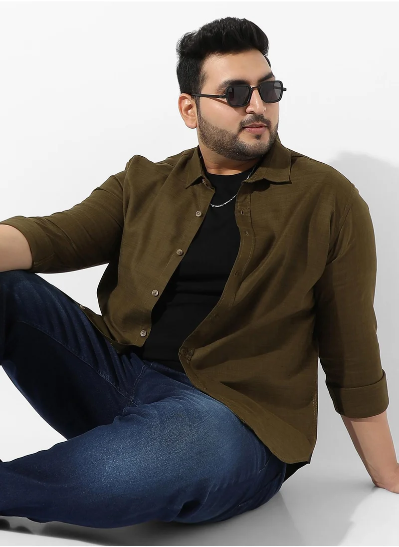 Instafab Plus Classic Button- Up Shirt