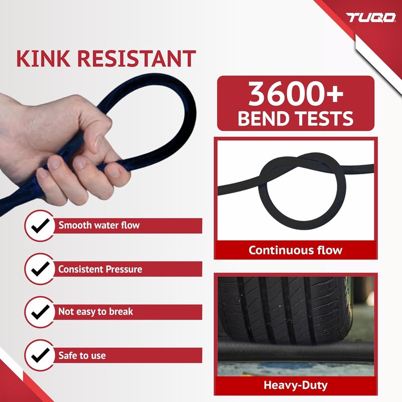 TUQO خرطوم / أنبوب غسالة الضغط M22-15mm | 7 أمتار | مضفر بالفولاذ | نواة مطاطية | متين | مقاوم للانحناء | مع ختم O-Ring - خالي من التسرب | متوافق مع معظم علامات غسالات الضغط الكهربائية | AW06 - Image 4