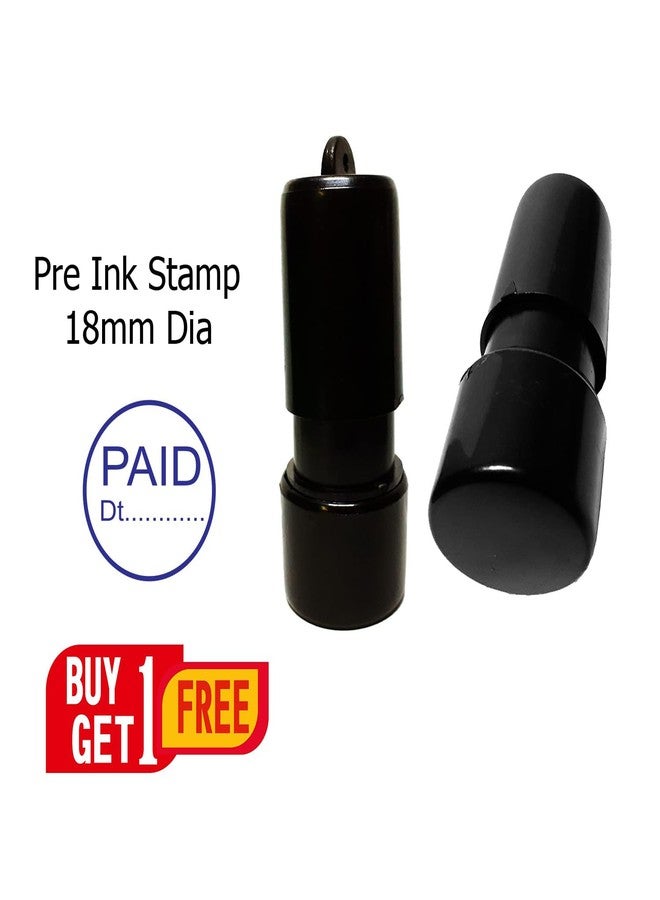 Print'X Paid Stamp with Date Round 18 mm Diameter self Ink Combo 2 pcs in Blue Ink - Image 3