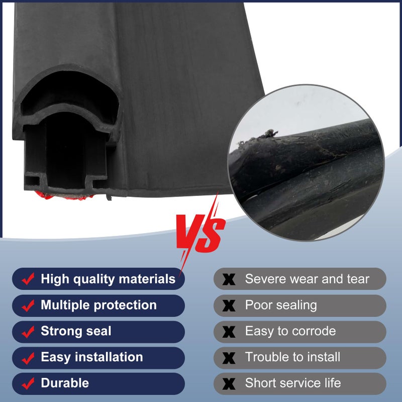 Sienson Combo RV Slide Out Seal Kit Replace 018-312-EKD & 018-341 EK,1' * 15/16" * 35' D-Seal Wiper & 1/2' * 2.75" * 35â€™ Travel Trailer Weather Stripping Clip Base,Black Rubbers for Camper Slideout System - Image 2