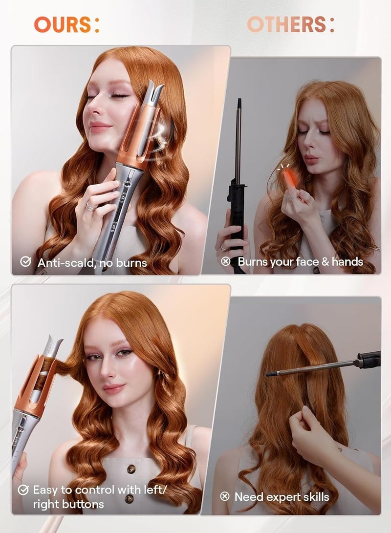 Automatic Hair Curler, Fast Heating Ceramic Curling Iron with 3 Heat Settings, 2 Way Rotation, Anti-Tangle & Anti-Scald Design, Auto Shut-Off, Portable & Easy Hair Styling Tool for Women - Image 3