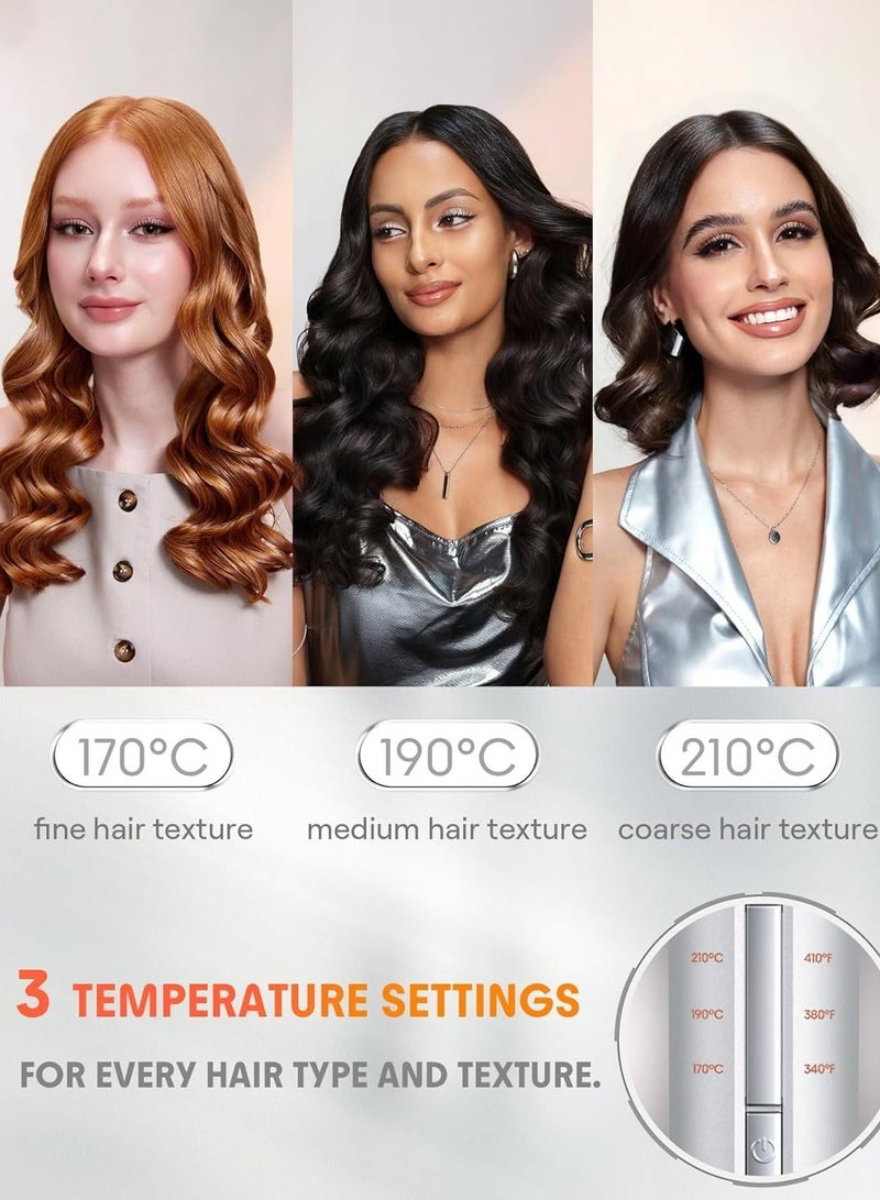 Automatic Hair Curler, Fast Heating Ceramic Curling Iron with 3 Heat Settings, 2 Way Rotation, Anti-Tangle & Anti-Scald Design, Auto Shut-Off, Portable & Easy Hair Styling Tool for Women - Image 5