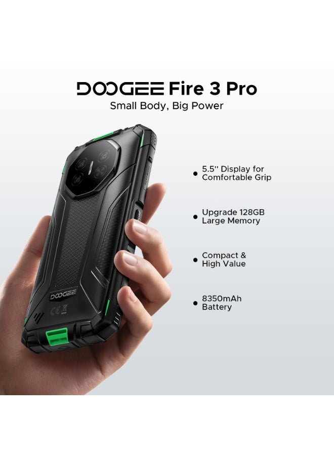 DOOGEE Fire 3 Pro Rugged Phone, Android 16 Rugged Smartphone, 24GB(4+20 Extended)+128GB, 5.5 Inch HD+ Display, 8350mAh/18W, UNISOC T7200 Octa-Core, Finger ID/Face ID/NFC - Image 2