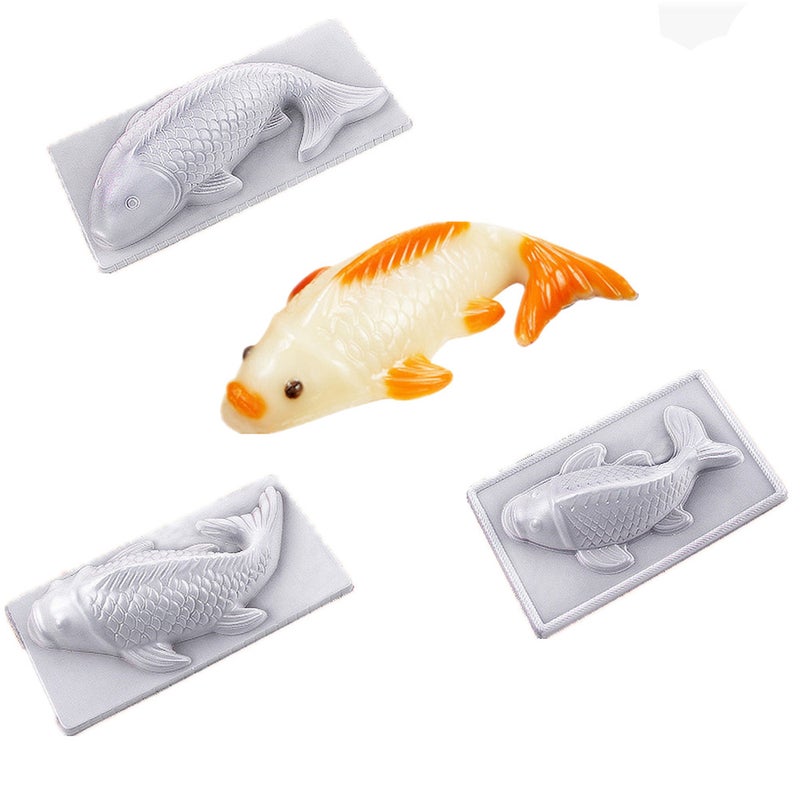 10pcs Cake Mold DIY Jelly Chocolate Chinese Style Cake Steam Mold (Large Fish Pattern) - Image 2