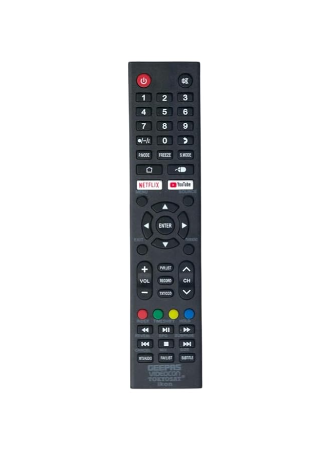 BGM Replacement Remote Control For Geepas Smart TV, Videocon Smart TV, Tokyosat Smart TV, iKon Smart TV LCD LED