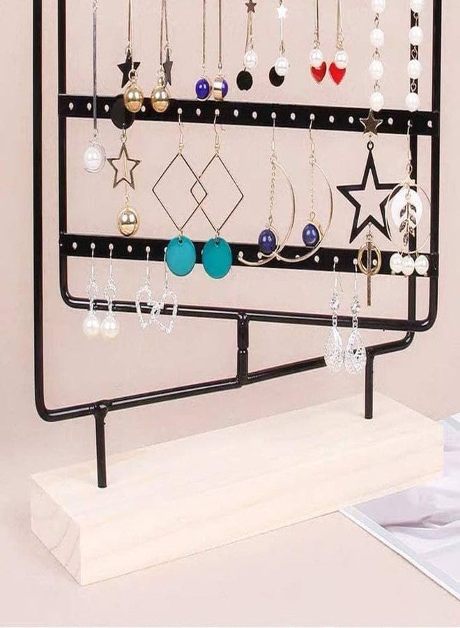 Loop Group 360 Degree Rotating Earring Stand 4 Tier Layer 80 Holes Metal Stand Organizer Jewelry Display Stands Earring Organizer Stand Assorted - Image 4