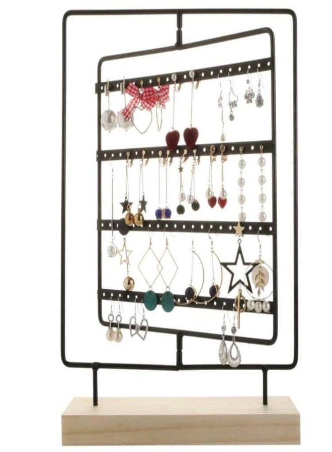 Loop Group 360 Degree Rotating Earring Stand 4 Tier Layer 80 Holes Metal Stand Organizer Jewelry Display Stands Earring Organizer Stand Assorted - Image 1