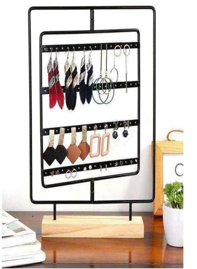 Loop Group 360 Degree Rotating Earring Stand 4 Tier Layer 80 Holes Metal Stand Organizer Jewelry Display Stands Earring Organizer Stand Assorted - Image 3