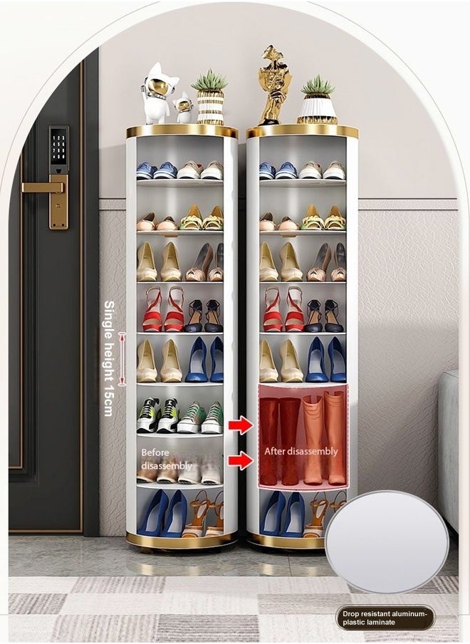fashionhome - 8 Layers Modern Design Portable 360 Degree Rotating Shoe Cabinet Durable Shoe Rack for Entryway Shoe Storage Organizer Stand 32x120 cm (Fully Assmebled) - Image 1