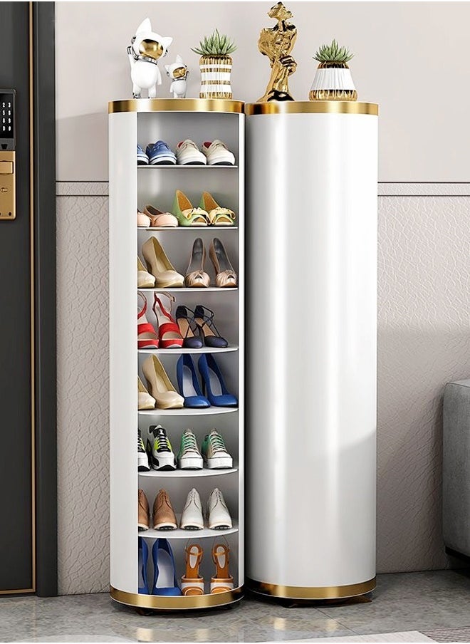 fashionhome - 8 Layers Modern Design Portable 360 Degree Rotating Shoe Cabinet Durable Shoe Rack for Entryway Shoe Storage Organizer Stand 32x120 cm (Fully Assmebled) - Image 1