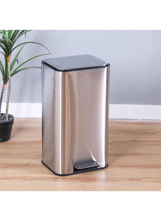 DANUBE HOME - Falcon Stainless Steel Trash Bin Recycle Bin Pedal Bin Soft Close Stainless Steel Matte Finish 30L L32.5XW31.8X61.9Cm - Image 1