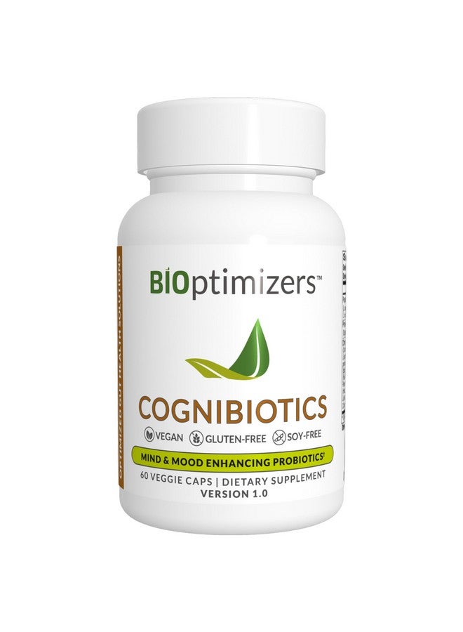 BIOptimizers Cognibiotics Probiotic Brain Supplement - Helps Support Mood, Better Focus, Memory, Mental Clarity - 60 Capsules - Image 1