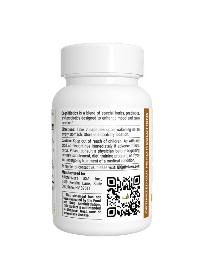 BIOptimizers Cognibiotics Probiotic Brain Supplement - Helps Support Mood, Better Focus, Memory, Mental Clarity - 60 Capsules - Image 3