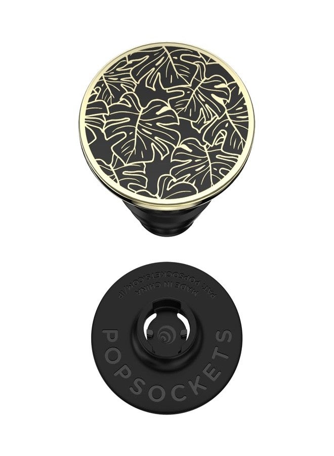PopSockets Phone Grip with Expanding Kickstand, Adhesive Grip, Enamel - Enamel Monstera Black - Image 4