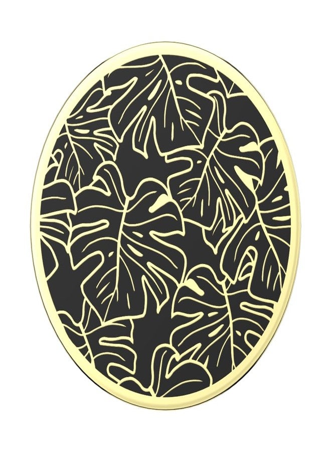 PopSockets Phone Grip with Expanding Kickstand, Adhesive Grip, Enamel - Enamel Monstera Black - Image 5