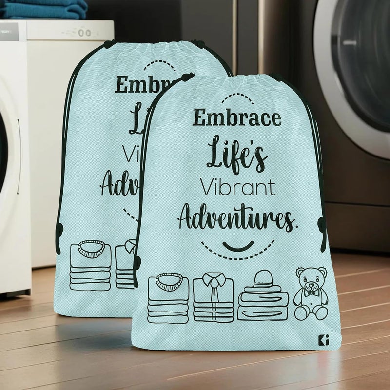 Kuber Industries Pack of 2 Cloth Storage Bag NonWoven Storage Organizer Travel Pouches Cloth Storage Bag Garments Cover for Laundry Storage Organizer Bag for Clothing Large Grey - Image 1