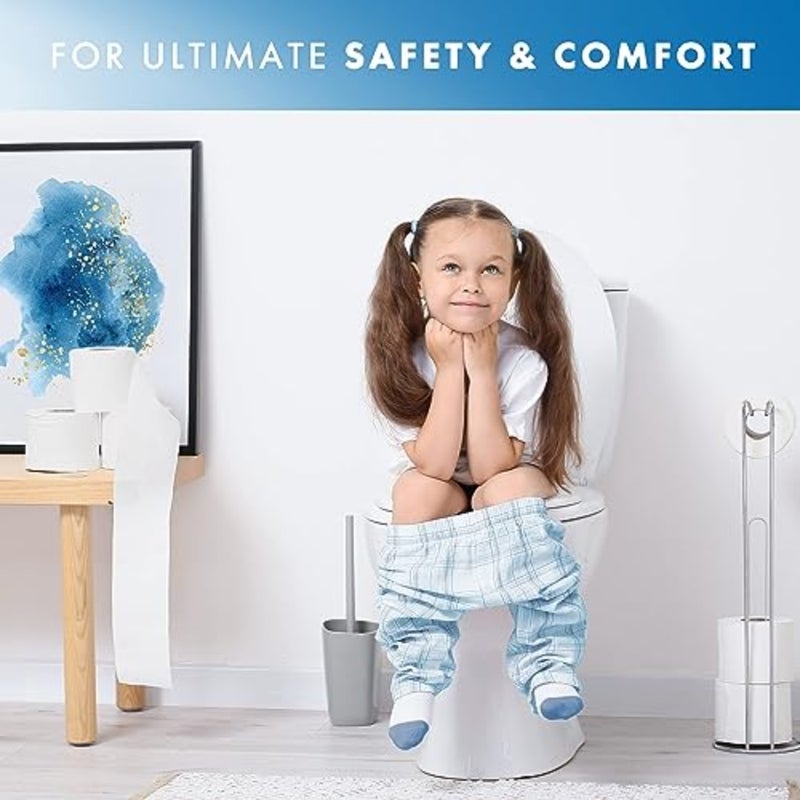 2-in-1 Elongated Toilet Seat - Soft Close and Easy Clean - Built-In Toddler Seat for Potty Training - Little to Big Toilet Seat Attachment, Universal Toilet Seat, Dual Purpose Slow Drop Toilet Cover - Image 3