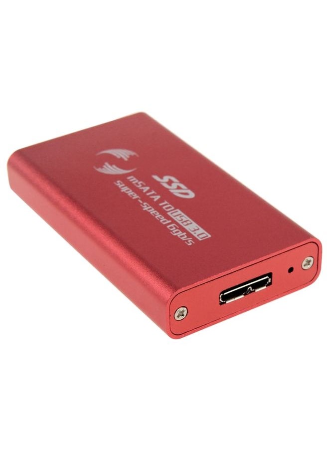 BURAQ 6gb/s mSATA Solid State Disk SSD to USB 3.0 Hard Disk Case(Red)  - Image 3