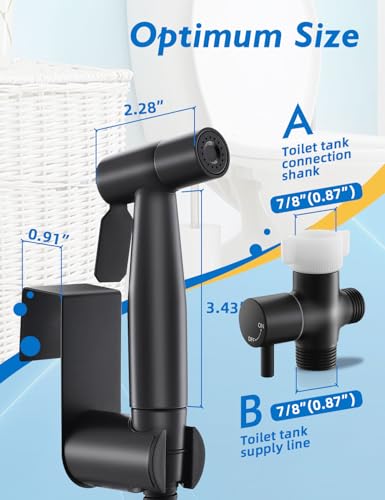 BRITULIF Black Handheld Bidet Sprayer for Toilet Jet Sprayer for Toilet Muslim Shower Adjustable Cloth Diaper Sprayer Bidets Attachment for Toilet Bidet Hose for Feminine WashMatte Black - Image 3