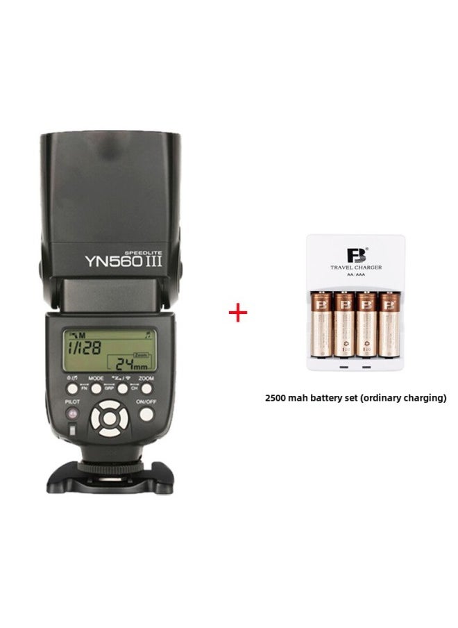 Generic - Yongnuo YN560III Three-generation 560IV Four-generation Top Flash For Canon Nikon Sony Universal Hot Boots-Color:YN560 III (positive Display Screen) +2500 MA Battery Set (general Charge) - Image 1