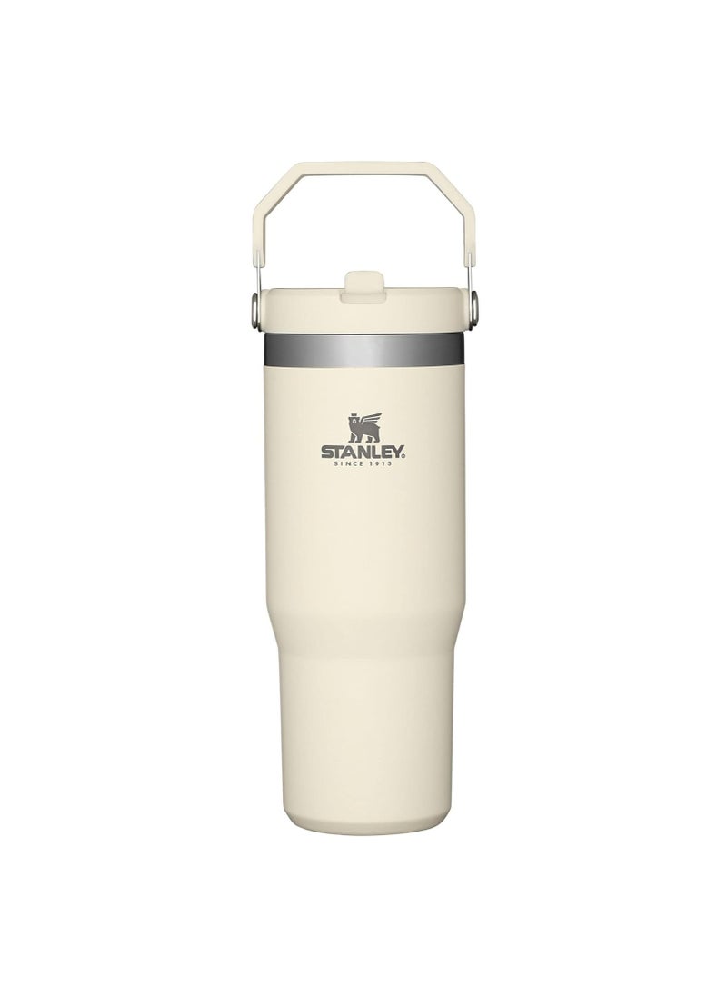 Stanley - STANLEY IceFlow Stainless Steel Tumbler with Straw, Vacuum Insulated Water Bottle for Home Reusable Cup with Straw Leakproof Flip (Cream) - Image 1