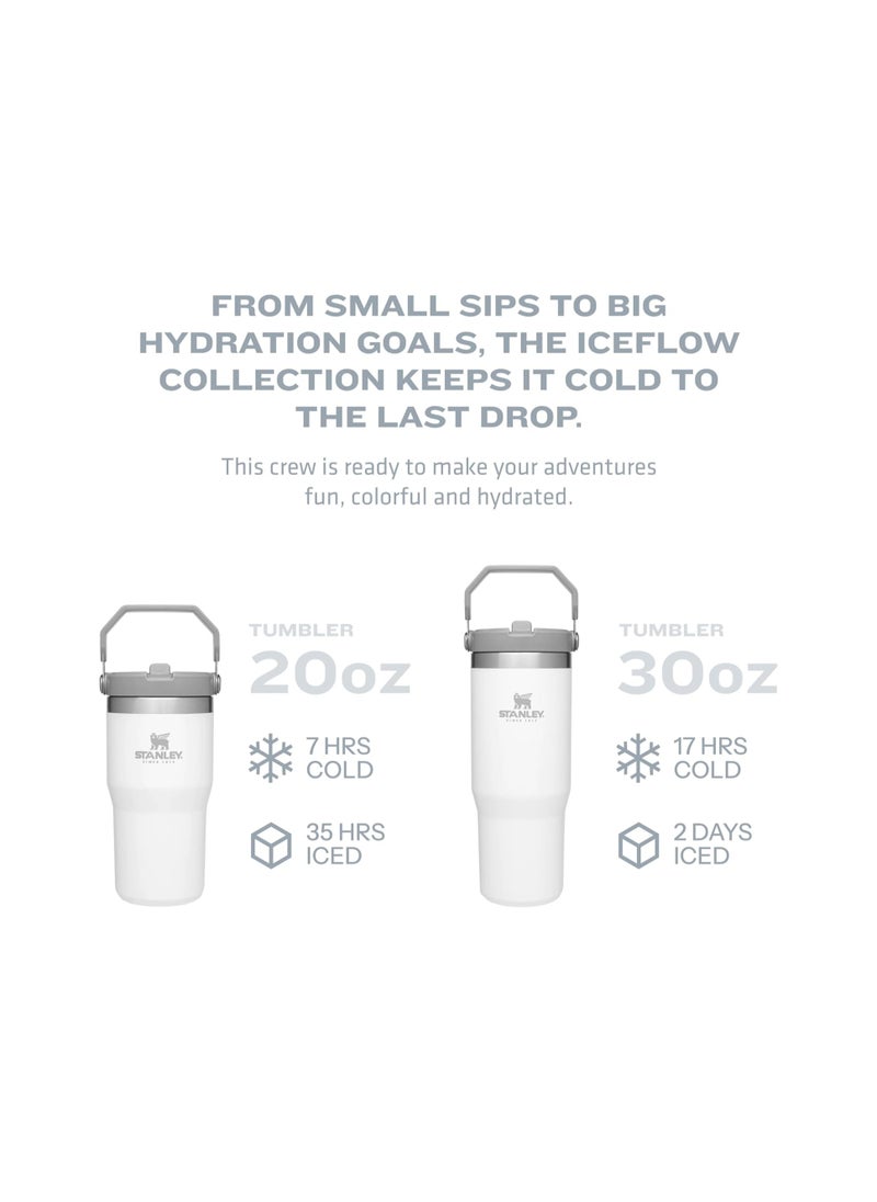 Stanley - STANLEY IceFlow Stainless Steel Tumbler with Straw, Vacuum Insulated Water Bottle for Home Reusable Cup with Straw Leakproof Flip (Cream) - Image 1