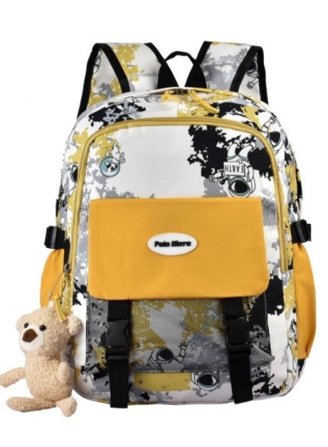 Kids School Backpack Multifunctional Book Bag with Compartments Large Capacity School Bag Backpack for Kids Students Yellow