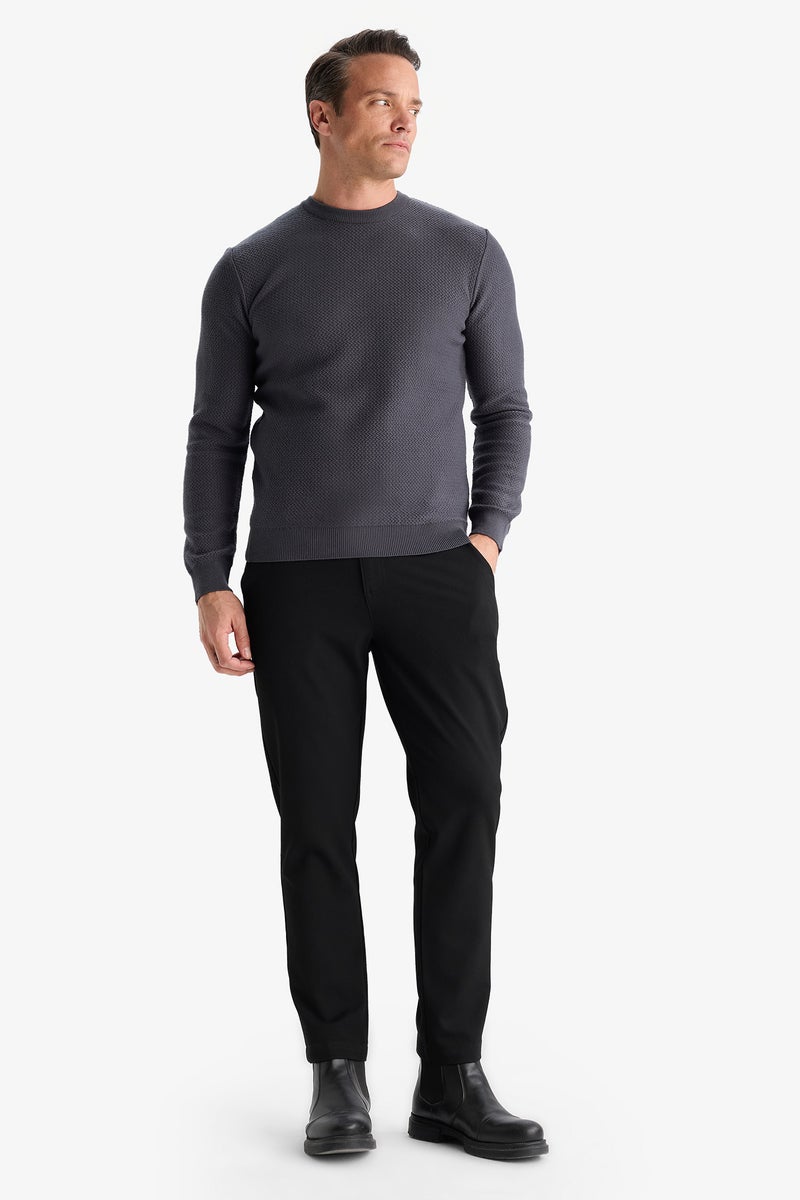 DeFacto Grey Man Standard Fit Crew Neck Knitwear Pullover Casual - Image 2