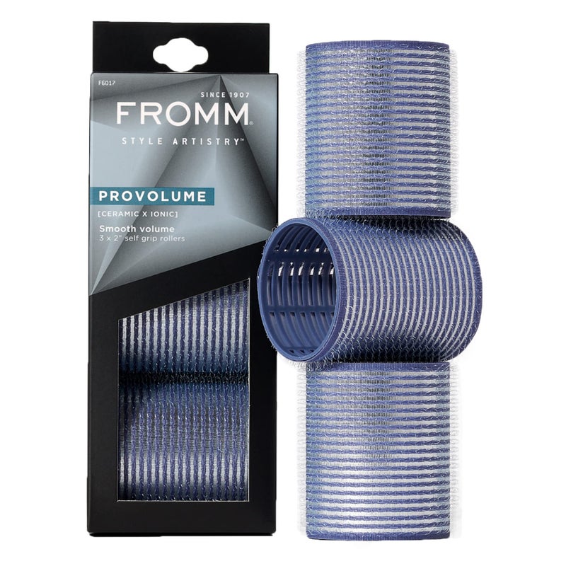 Fromm ProVolume 2" Self-Grip Ceramic Ionic Thermal Hair Rollers, 3 Count Large Salon Quality Hair Curlers for Medium and Long Hair, Blowouts, Curtain Bangs - Image 1