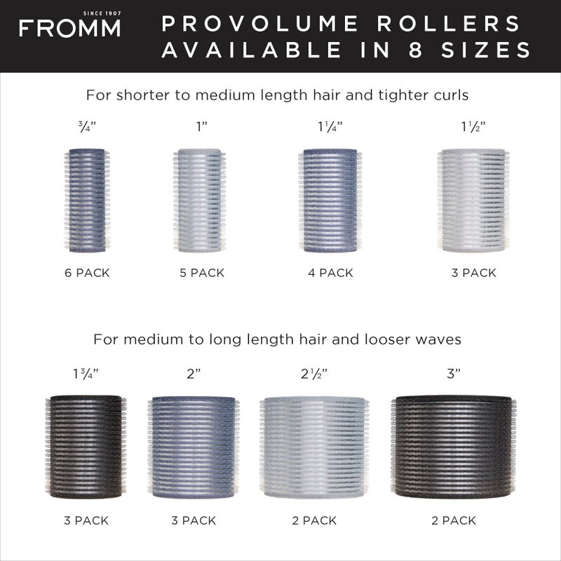 Fromm ProVolume 2" Self-Grip Ceramic Ionic Thermal Hair Rollers, 3 Count Large Salon Quality Hair Curlers for Medium and Long Hair, Blowouts, Curtain Bangs - Image 3