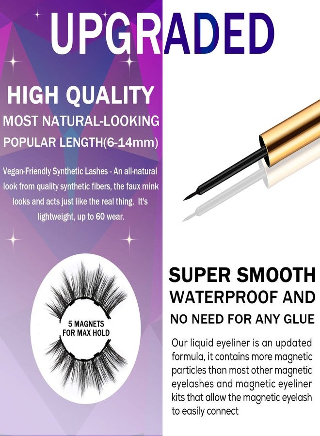 DEL DUOERLA DUOERLA Magnetic Eyelashes 8D Luxury Volume Fluffy Colored Eyelashes Magnetic Lashes with Eyeliner Kit, Cat-Eye 18-23MM Long Cruelty-Free&Vegan 10 Pairs - Image 3
