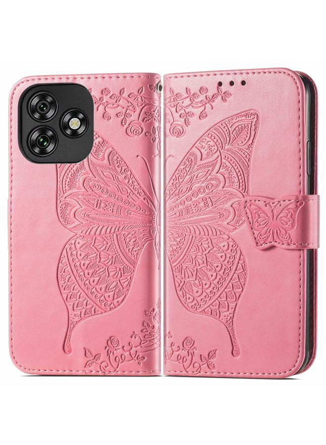 إيروريكس جراب لهاتف Oukitel C53 مصنوع من الجلد المنقوش بنقشة زهور الفراشة - Image 2