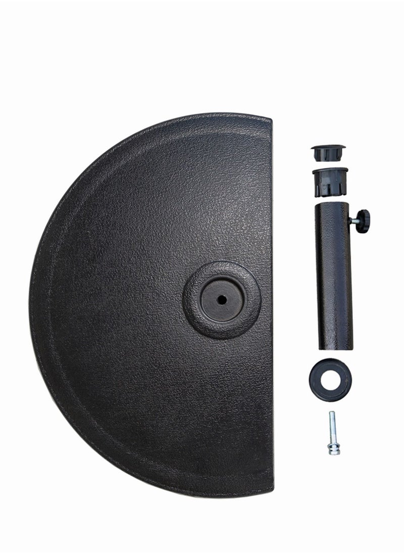 C-Hopetree - 15kg Half Round Heavy Duty Base Stand for Outdoor Patio Market Table Umbrella Black - Image 1
