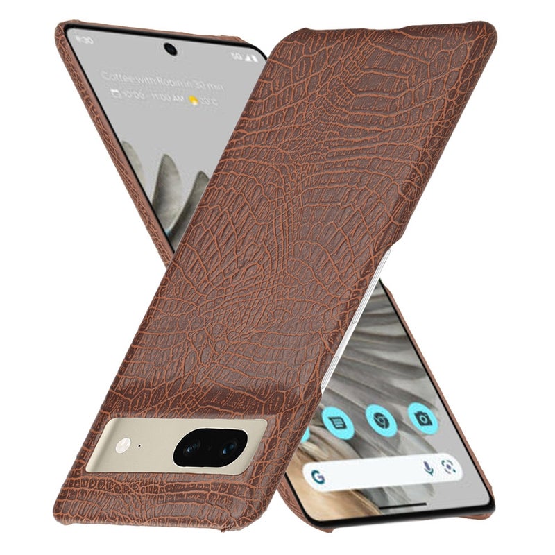 HuHa Case Cover For Google Pixel 7 Pro 5G Shockproof Crocodile Texture PC + PU Case(Brown) - Image 2