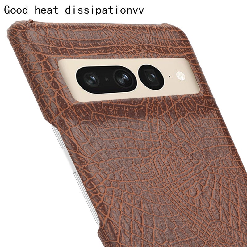 HuHa Case Cover For Google Pixel 7 Pro 5G Shockproof Crocodile Texture PC + PU Case(Brown) - Image 5