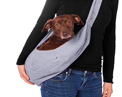 iPrimio Reversible Dog & Cat Carrier - Puppy & Cat Sling, Hands Free Pet Carrier - Soft Pouch, Tote, Grey - Image 2