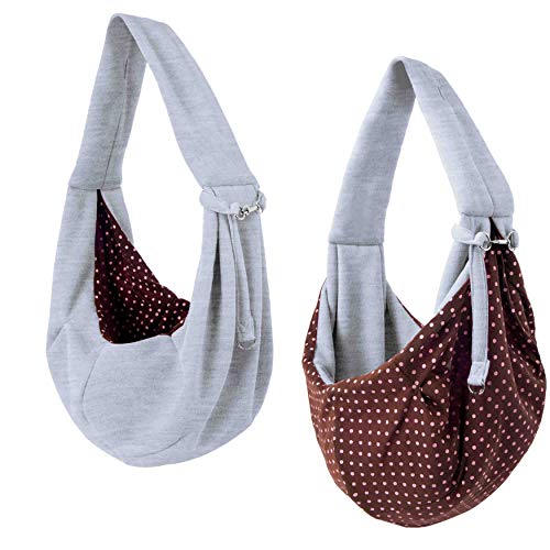 iPrimio Reversible Dog & Cat Carrier - Puppy & Cat Sling, Hands Free Pet Carrier - Soft Pouch, Tote, Grey - Image 1
