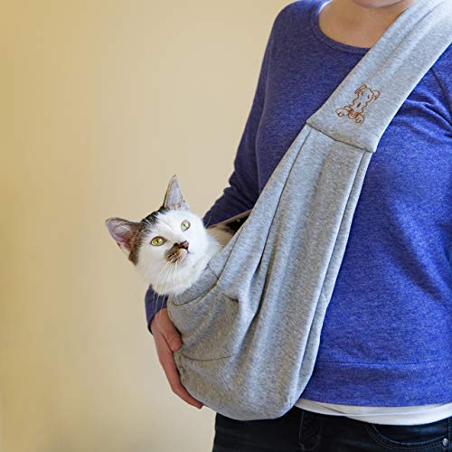 iPrimio Reversible Dog & Cat Carrier - Puppy & Cat Sling, Hands Free Pet Carrier - Soft Pouch, Tote, Grey - Image 3