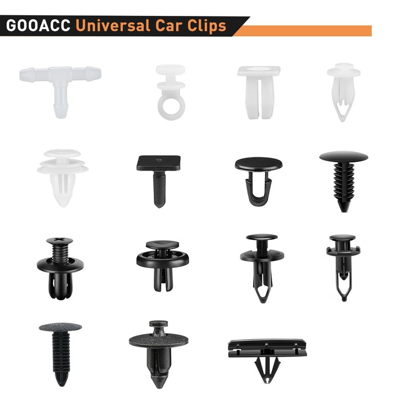 GOOACC 501PCS مشابك سيارات عالمية مختلطة لحماية الصدامات، حواف الأبواب، لوحات الأبواب، غطاء المحرك، مشابك تثبيت مع أداة إزالة للربط لسيارات GM وفورد وكرايسلر وتويوتا ولكزس وهوندا وأكورا ودودج وجيب - Image 3