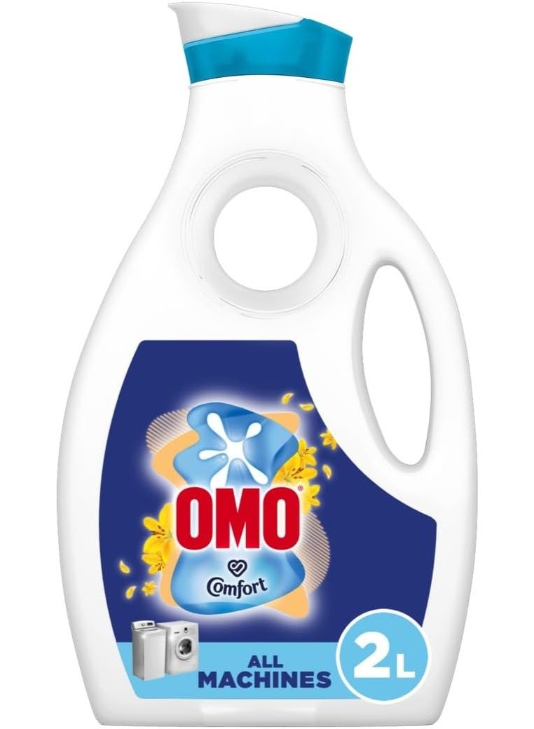 Omo Laundry Liquid Detergent Touch Of Comfort Up To 100% Stain Removal In 1 Wash 2 L - Image 1