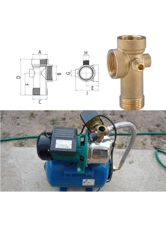 Biella Pressure Pump 5 Way Tee Connector For Pressure Vessels And Gauges 1" X 1/4" Bsp European Thread Suitable For Pressure Booster Pumps - Image 4