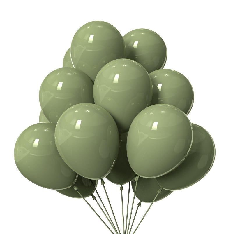KBZVNAF Sage Green Latex Party Balloons - 50 Pack 12 inch Helium Matte Olive Green Balloons for Birthday Wedding Baby Shower Jungle Safari Theme Party Decorations - Image 1