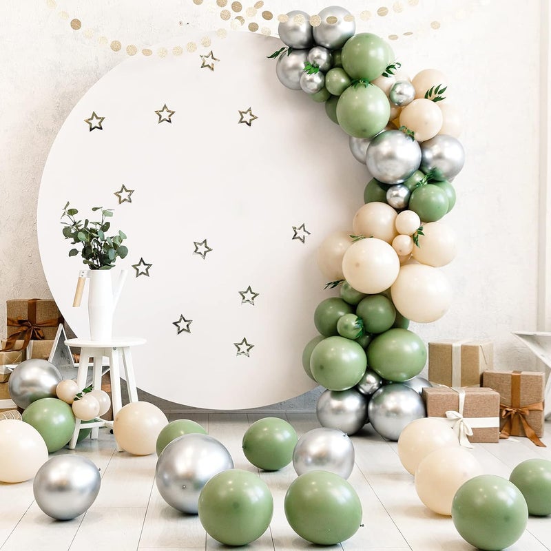 KBZVNAF Sage Green Latex Party Balloons - 50 Pack 12 inch Helium Matte Olive Green Balloons for Birthday Wedding Baby Shower Jungle Safari Theme Party Decorations - Image 3