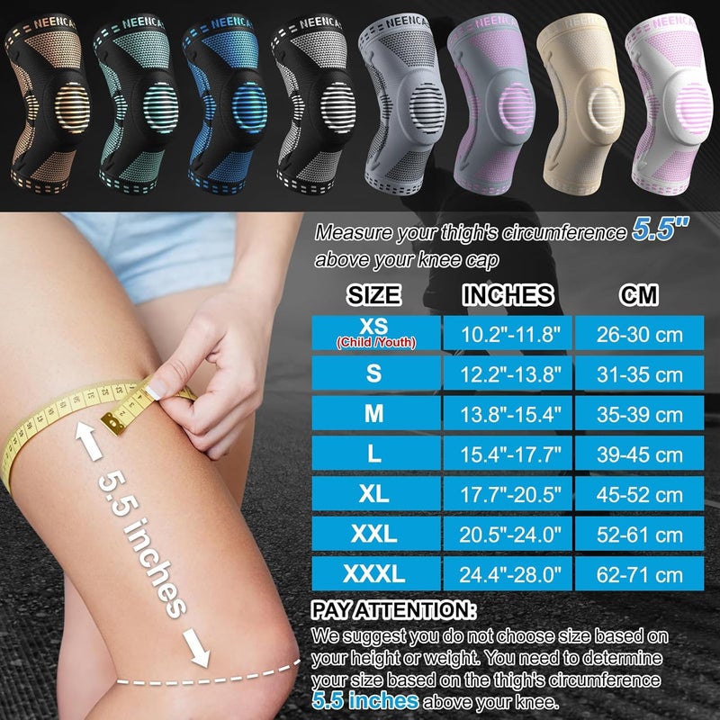 NEENCA Professional Knee Brace for Pain Relief, Medical Knee Support with Patella Pad & Side Stabilizers, Compression Knee Sleeve for Meniscus Tear, ACL, Joint Pain, Runner, Workout (Black, X-Small) - Image 4