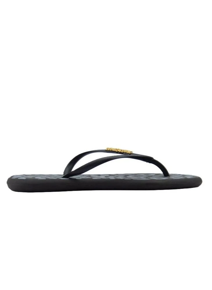 Boat Animal  Women'S Flip Flops With Printed Sole Design And Matching Brand Design Strap - Black
