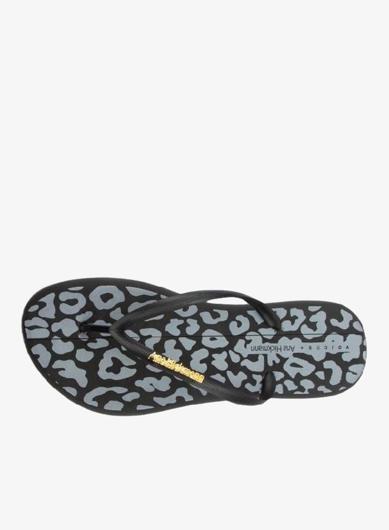 Voices Boat Animal  Women'S Flip Flops With Printed Sole Design And Matching Brand Design Strap - Black - Image 4